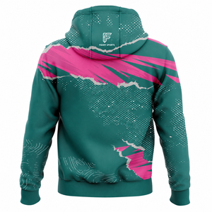 Sweat-shirt de sport pour homme de haute qualité avec impression par sublimation personnalisée, respirant, pull-over d'entraînement, sweat-shirt athlétique, bleu turquoise rose, streetwear - Product Image 2