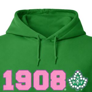 Sweat à capuche en polaire rose avec motif graphique AKA Forest Green 1908 Ivy, unisexe, vêtements de sororité grecque, OEM ODM - Product Image 2