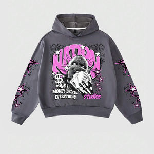 Sudadera con Capucha Minimalista para Hombre, Cuello Alto, Estilo Holgado, Lisa, Ropa Urbana, Abrigo Cálido de Invierno, Tendencia Moderna, Sudadera Simple para Hombre - Product Image 1