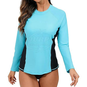 Rashguard à manches longues pour femme, design personnalisé, style décontracté uni, haute qualité - Product Image 1