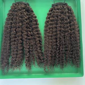 ผมยาว 8-40 นิ้ว 100% ดิบดิบผมสีดําพม่าหยิกผ้าเครื่องคู่ดึง Bundle จาก Qhair - Product Image 6