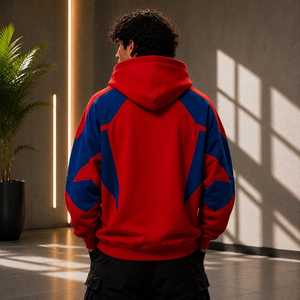 Sweat à capuche Spider, sweat à capuche graphique rouge avec emblème d'araignée brodé, sweat à capuche en molleton de coton pour homme, sweat à capuche streetwear - Product Image 3