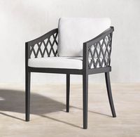 Ensemble de salle à manger extérieur de luxe moderne et durable en alliage d'aluminium pour hôtel, villa, cour, jardin et terrasse - Table et chaises imperméables