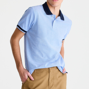 Chemise de rugby en coton de haute qualité pour hommes, vente en gros, nouveau design, impression de logo personnalisé, col contrasté, manches contrastées, tricot rayé - Product Image 1