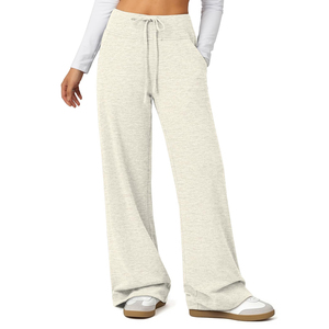 Premium Custom Women Baggy Sweatpants 100% Cotton Soft Material Loose Fit Track Pants Ladies Wide Leg Casual Streetwear <b>Trousers</b> - Product Image 1
