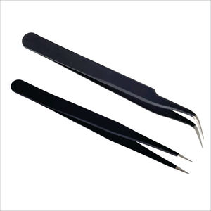 Pinzas para Pestañas de Acero Inoxidable con Logotipo Personalizado, Duraderas, con Punta Dentada de 10 mm de Longitud - Suministros para Pestañas de Volumen de Marca Privada - Product Image 5