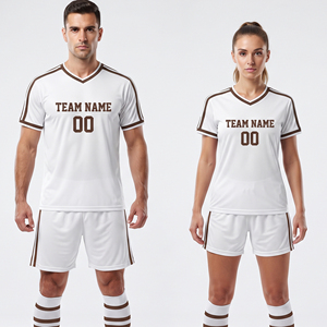 Ensemble de maillots et shorts de football 100 % polyester pour équipe sportive, avec nom et numéro, unisexe - Product Image 1