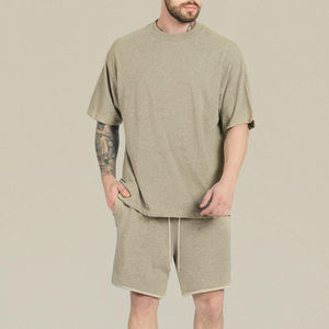 Nouvelle Collection – Ensemble Sport Décontracté Homme Grande Taille en Polaire Respirante pour l'Été – Survêtement 2 Pièces Brodé avec T-shirt Uni et Short - Product Image 4