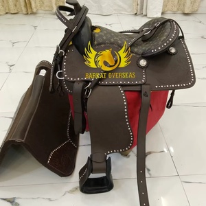 อานม้าหนังแท้แบบตะวันตกสั่งทำพิเศษ ดีไซน์ประดับหมุดเงินทองแดง พิมพ์ลายหรูหรา พร้อมโลโก้สั่งทำ - Product Image 1