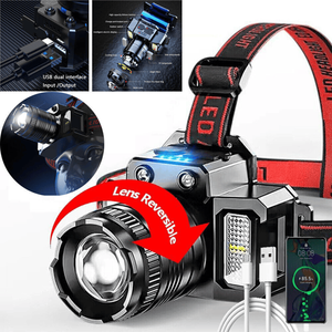 Lampada Frontale LED Ricaricabile USB di Alta Qualità, 5 Modalità, Sensore di Movimento, per Campeggio ed Escursionismo - Product Image 6