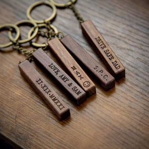 Porte-clés personnalisé en acier inoxydable et bois naturel, gravé au laser avec logo, étanche et écologique, vente en gros d'usine - Product Image 2