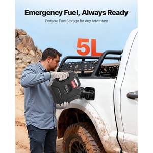 Réservoir de carburant noir sécurisé de 1,3 gallon pour voitures, motos, VTT, UTV, étanche, portable, verrouillable, débit maximal de 15 L/min, bec verseur - Product Image 2