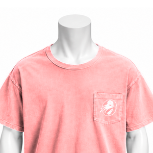 Pink Weathered <b>Pocket</b> Tee Garment Washed Cotton Short Sleeve <b>T</b> <b>Shirt</b> Oversized Fit Chest <b>Pocket</b> Vintage Casual Streetwear - Product Image 3