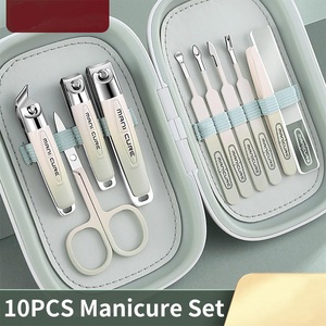 Luxurious Stainless Steel 10 1 Professional Classic Nail Clipper Travel Grooming <b>Kit</b> 10 Pieces <b>Manicure</b> Set ANAAIF ENTERPRISES - Product Image 4