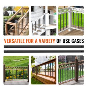 Balustres en alliage d'aluminium pour escalier, 29,5 pieds x 1 pied, lot de 51, poteaux décoratifs plats pour balustrade, vis pour balustres de terrasse extérieurs - Product Image 6