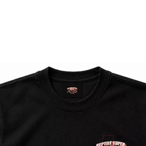 T-shirt en coton épais sur mesure 2026 avec logo brodé personnalisé sur la poitrine gauche et logo tissé - Product Image 3