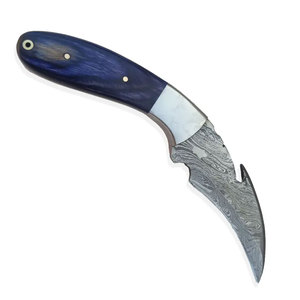Cuchillo de caza de acero de Damasco de primera calidad con hoja confiable y mango suave para aventuras al aire libre y tareas prácticas. - Product Image 2
