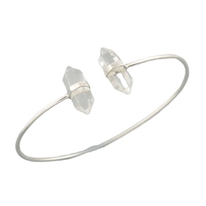 Natural Crystal Quartz Crystal Point <b>Bangle</b> <b>Bracelet</b> Handmade Custom Gemstone Jewelry Wholesale for Women - Product Image 1