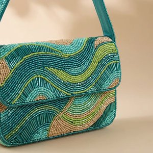 Factory <b>Direct</b> Luxury Bohemian <b>Beaded</b> Clutch Bag Wholesale Custom Handmade Evening Purse Ladies Shoulder Bag Travel Polyester - Product Image 2