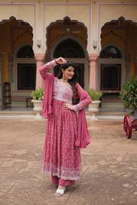 Salwar Kameez Tradicional Indio de Georgette Sintético con Lentejuelas y Bordados de Hilo, Vestidos para Mujer, Ropa de Boda - Product Image 5