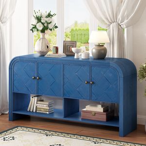 Consolle Versatile U_Style con Doghe in Legno Intrecciato e Impiallacciatura in Legno Massello per Ingresso, Corridoio, Soggiorno o Foyer - Product Image 2