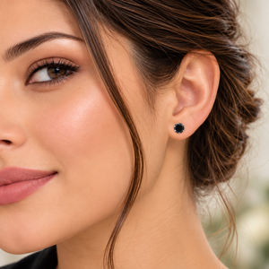 Pendientes de Plata de Ley 92.5 con Circonita Cúbica Negra, Elegantes y Modernos, al por Mayor, para Mujeres y Niñas, Rodio, para Bodas y Fiestas - Product Image 4
