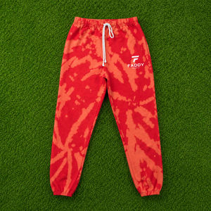 Pantalon de jogging en molleton de coton épais tie-dye rouge avec logo personnalisé pour hommes et femmes, streetwear, vente en gros, décontracté, pour la gym - Product Image 6