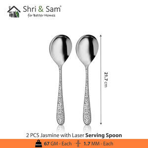 JAGDAMBA CUTLERY LIMITED Jasmine Laser Cutlery Cuillère à café en acier inoxydable 6 pièces - Product Image 4