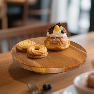 Supporto <span class=keywords><strong>per</strong></span> torta in legno di acacia, piatto da portata in legno <span class=keywords><strong>per</strong></span> antipasti e dessert, 10 pollici - Product Image 4