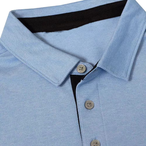 Polo homme color block à manches courtes, col classique, uniforme de golf et de tennis, impression de logo personnalisé, t-shirts polo - Product Image 6