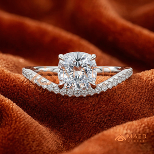 Luxury Round Cut Halo Diamond Engagement <b>Ring</b> <b>Split</b> Shank Pavé Band – 925 Sterling Silver - Product Image 1