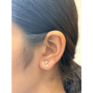 Pendientes de Lujo Geométricos con Diamantes Cultivados en Laboratorio de Oro de 14K, Corte Marquesa de 0.20 Ct, Montura Abierta Curva, para Bodas y Fiestas, Venta al por Mayor - Product Image 1