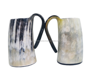 Taza de cuerno de vaca de diseño Natural de color para beber cerveza, decoración interior, tazón de beber de Material único - Product Image 2