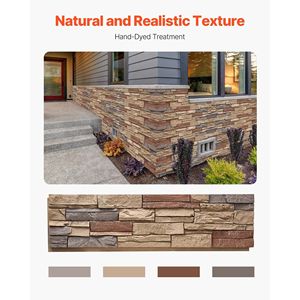 45.6X12.8 pannello in pietra finta impilata ad alta densità mattone rosso decorazioni interne/esterne pietra artificiale di roccia facile taglio - Product Image 4