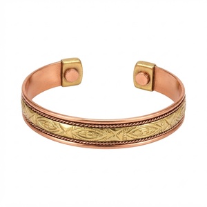 Pulsera de Terapia Magnética de Cobre Puro para Aliviar el Dolor de Artritis, Brazalete de Alambre de Latón Trenzado Hecho a Mano, Estilo Tibetano Unisex - Product Image 5
