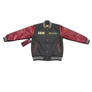 Chaqueta Varsity Verde Personalizada para Hombre, Algodón y Poliéster, Logotipo Sapporo Bordado, Cuello Camisero, Estilo Casual, Corte Regular para Otoño - Product Image 3