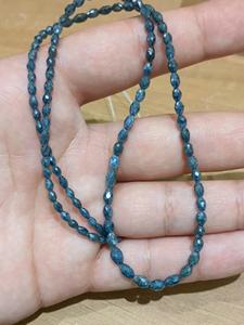 Cuentas facetadas de diamante azul AAA+ naturales en forma de barril, hebra de 14 pulgadas, suministro a granel de fábrica al por mayor - Product Image 3