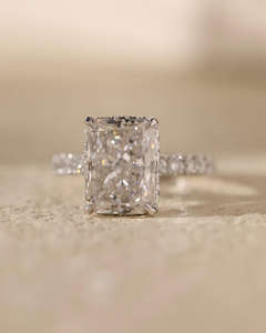 IGI/GIA Lab Grown Cut Diamond <b>Vintage</b> 14k Yellow Wedding/Engagement <b>Ring</b> Unisex Fine White <b>Gold</b> for Anniversary Party-Worthy - Product Image 4