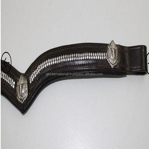 Banda de ceja de caballo de cuero acolchado suave de canal vacío en forma de V para brida con incrustaciones de cristales transparentes banda de ceja de escudo de cadena de Diamante - Product Image 6