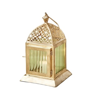 Mini Farolillos de Cristal de Color Dorado Estilo Marroquí, Decoración Navideña para el Hogar, Farolillos Colgantes - Product Image 1