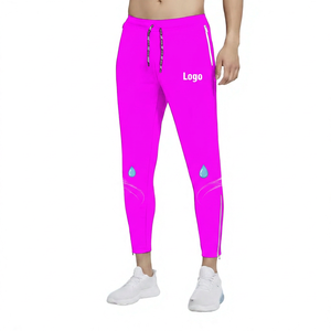 Pantalon de jogging pour homme Jogger Motorcycle Jogger noir à séchage rapide avec bande latérale, taille élastique et cordon de serrage, pantalon décontracté de fitness avec logo - Product Image 6