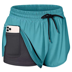 Shorts de course pour femmes, séchage rapide, légers, en polyester et élasthanne, pour la gym et l'entraînement, avec taille élastique et doublure intérieure, vêtements de sport - Product Image 6
