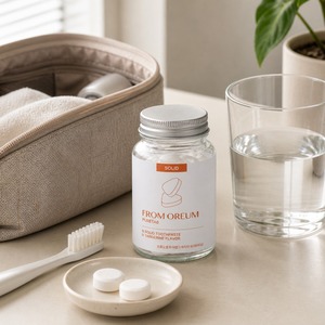[FROM OREUM] Pasta de Dientes Sólida para Baño de Hotel, Sabor Mandarina de Jeju, 60 Tabletas para el Baño de Huéspedes - Product Image 3