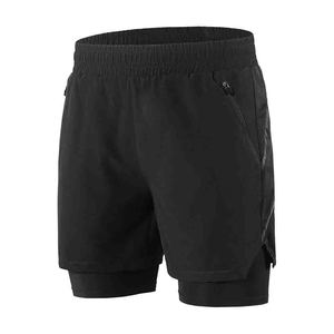 Shorts Bermuda 2-en-1 pour Homme, Séchage Rapide, Respirant, Polyester/Coton, Taille Mi-Haute, Fermeture à Cordon, Motif Uni, Athlétique, Gym - Product Image 5