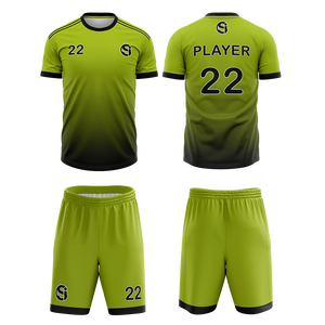 Uniforme de football pour hommes imprimé numériquement, personnalisé avec le nom du joueur, séchage rapide, antibactérien, vente en gros, tenue d'été pour hommes - Product Image 1