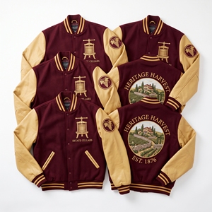 Fabricant de vestes de baseball personnalisées, veste de baseball en laine vert olive avec manches en cuir brun, broderie Heron Cattail, veste varsity letterman - Product Image 5