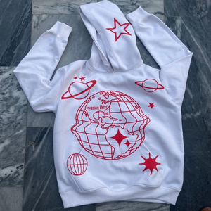 เสื้อฮู้ดผู้ชายผ้าฝ้ายฟลีซเนื้อนุ่มสบาย ปักลาย 'Too Many Lonely People Crowded World' ดีไซน์คุณภาพสูง - Product Image 1