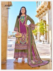 Conjunto de traje palazzo pakistaní para mujer, elegante ropa étnica con dupatta para bodas, festivales, fiestas y ocasiones especiales. - Product Image 3