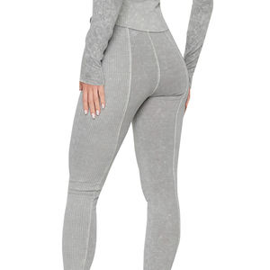 Legging de yoga taille haute pour femme, effet froncé aux fesses, grande taille, sans couture, tricoté, respirant, en Spandex/Polyester, style Hip Hop - Product Image 4