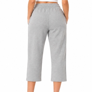 <b>Women</b> <b>Trouser</b> Casual <b>Cropped</b> Relaxed Fit Pants Relaxed Fit Soft Feel <b>Elastic</b> <b>Waist</b> Drawstring <b>Waist</b> Side Pockets Easy Comfort - Product Image 3